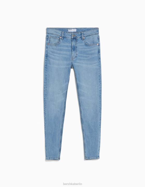 hellblau Bershka Männer Super-Skinny-Jeans H00J3149