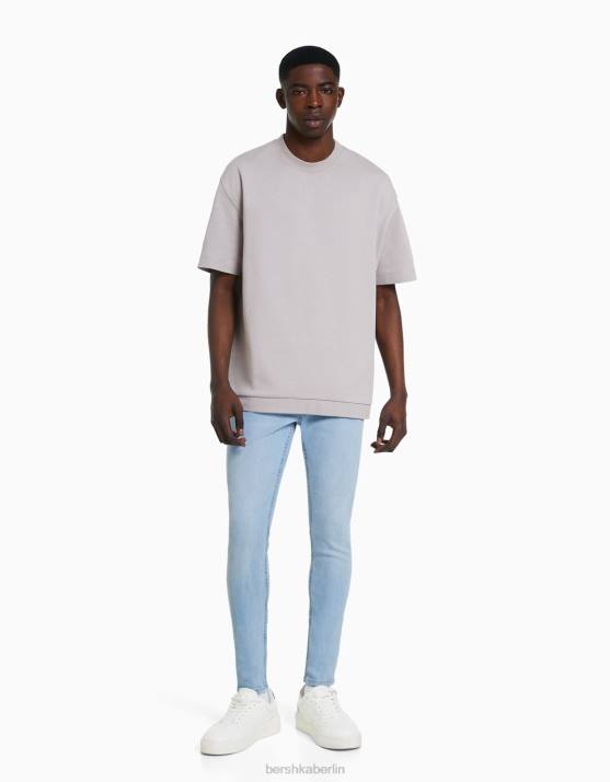 hellblau Bershka Männer Super-Skinny-Jeans H00J3151