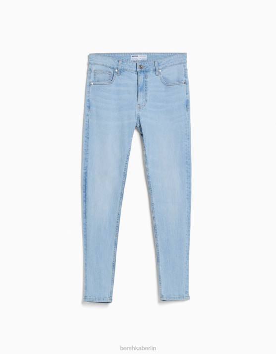 hellblau Bershka Männer Super-Skinny-Jeans H00J3151