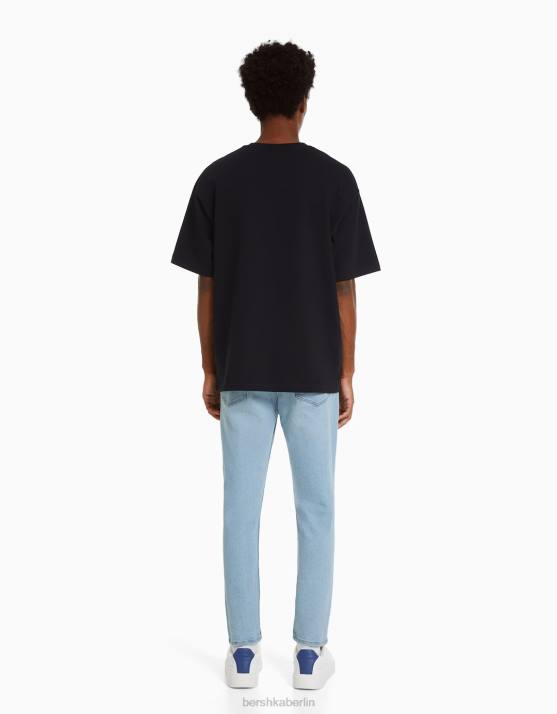 hellblau Bershka Männer Zerrissene Carrot-Fit-Jeans H00J3160