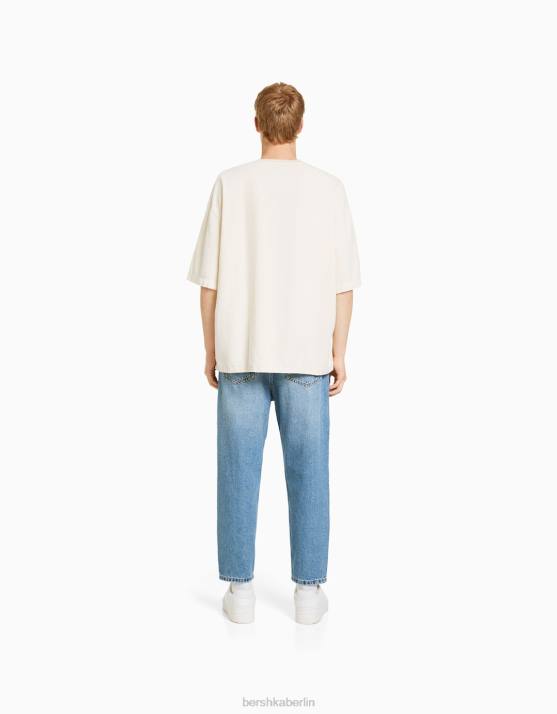 hellblau Bershka Männer locker sitzende Jeans H00J3199