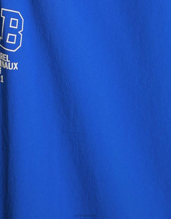 Blau Bershka Männer Bermudashorts mit Nylondruck H00J3372