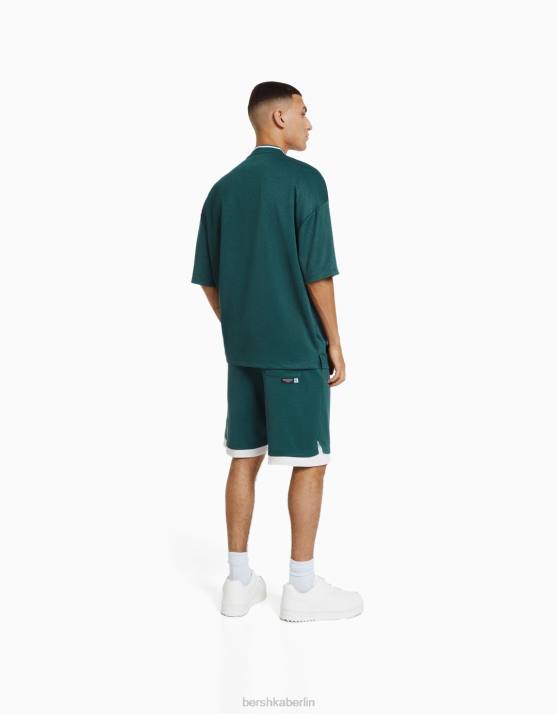 Grün Bershka Männer Mesh-Bermudashorts H00J3298