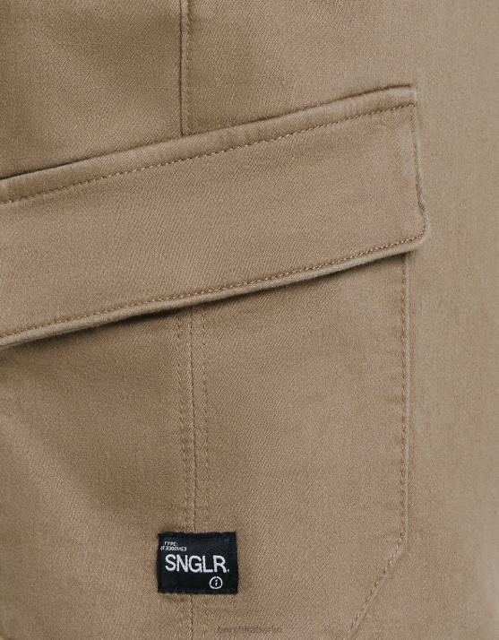 Kamel Bershka Männer Cargo-Bermuda-Sweatshorts H00J3321