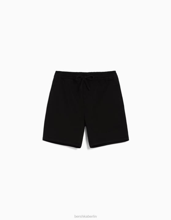 Schwarz Bershka Männer Bermuda-Jogginghose H00J3354