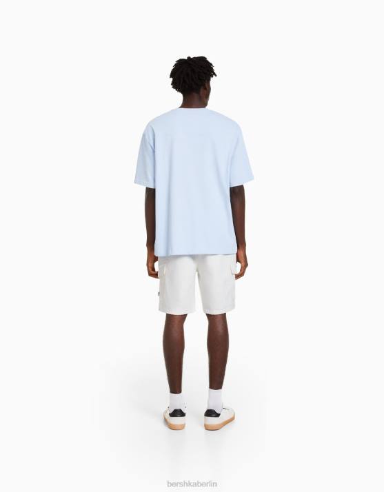 Weiss Bershka Männer Cargo-Bermuda-Sweatshorts H00J3323