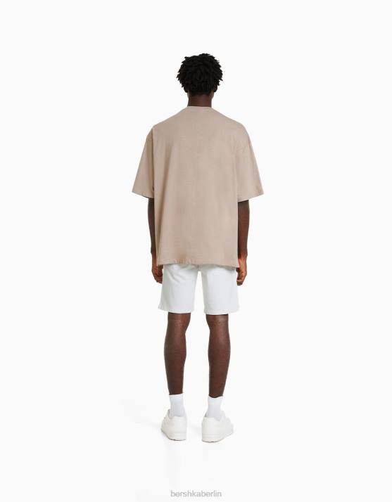 Weiss Bershka Männer Zerrissene Denim-Bermudashorts H00J3338