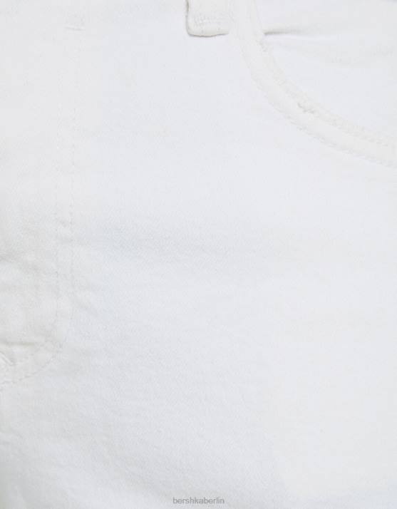 Weiss Bershka Männer Zerrissene Denim-Bermudashorts H00J3338