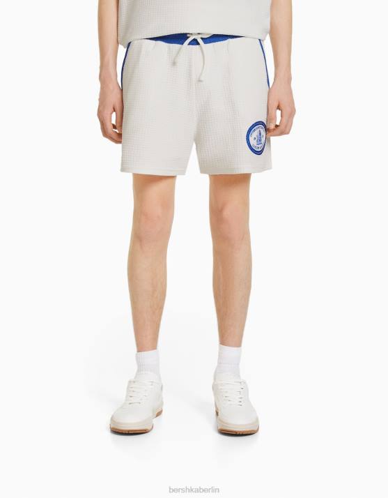 Weiss Bershka Männer kontrastierende Bermudashorts H00J3352