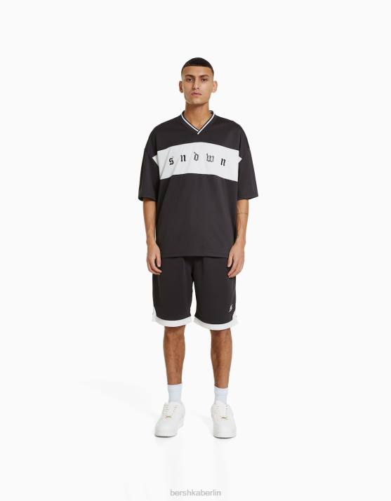 grau Bershka Männer Mesh-Bermudashorts H00J3299