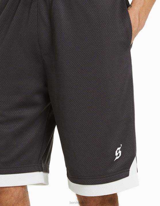 grau Bershka Männer Mesh-Bermudashorts H00J3299