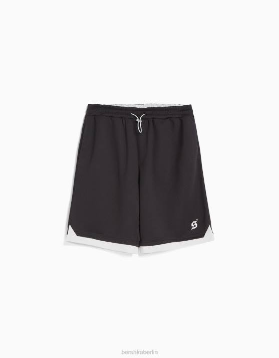 grau Bershka Männer Mesh-Bermudashorts H00J3299