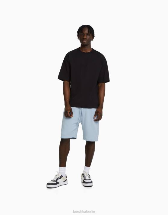hellblau Bershka Männer Basic-Plüsch-Bermudashorts H00J3319