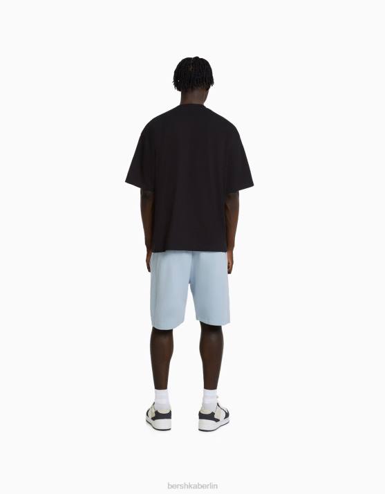 hellblau Bershka Männer Basic-Plüsch-Bermudashorts H00J3319