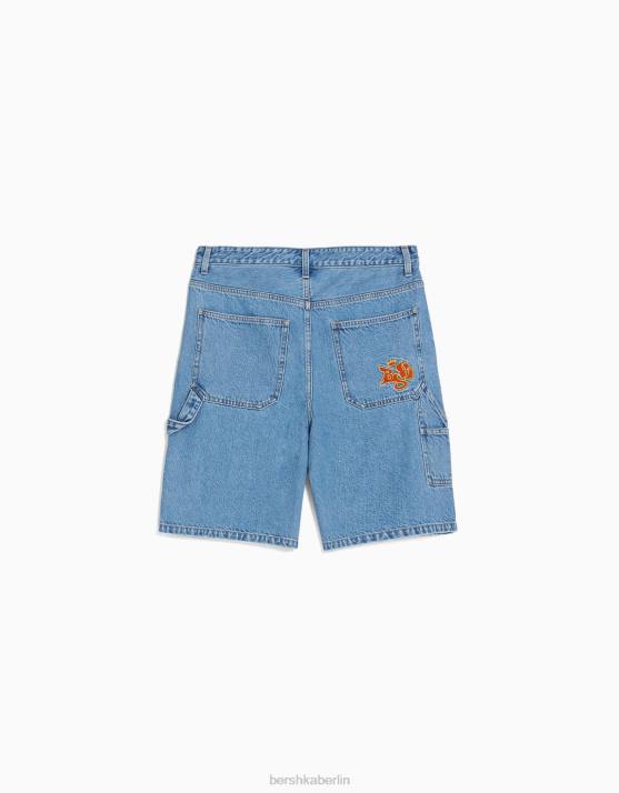 hellblau Bershka Männer Denim-Carpenter-Bermudashorts H00J3295