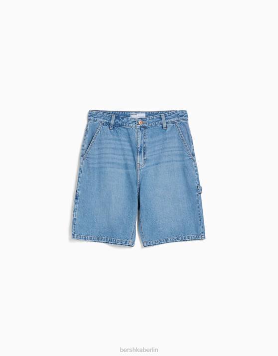 hellblau Bershka Männer Denim-Carpenter-Bermudashorts H00J3296