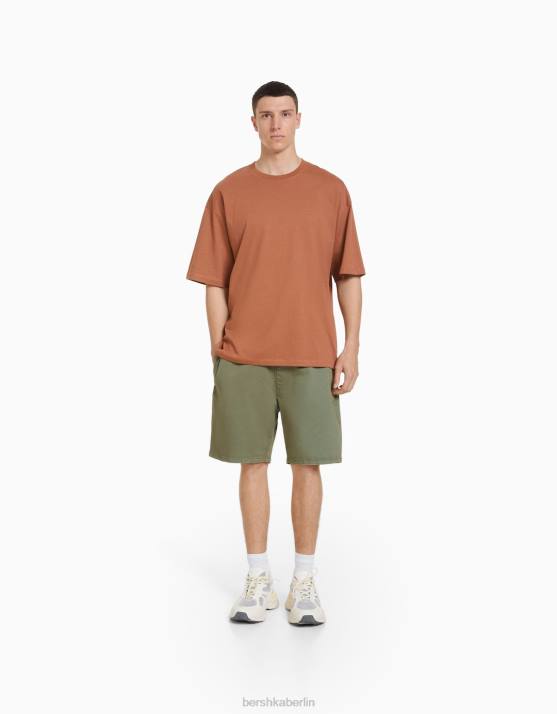 khaki Bershka Männer Bermuda-Jogginghose H00J3355