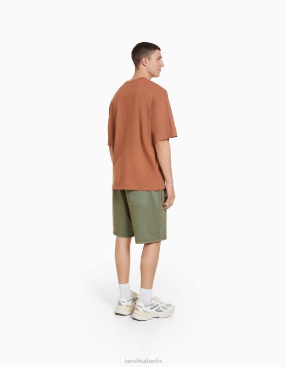 khaki Bershka Männer Bermuda-Jogginghose H00J3355