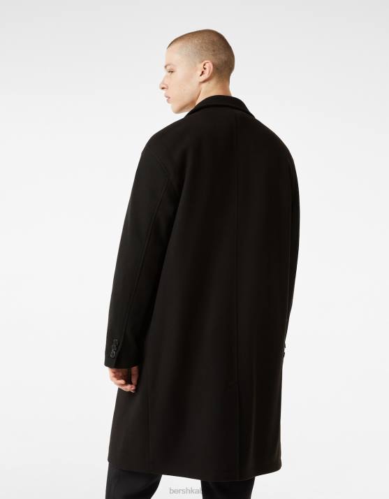 Schwarz Bershka Männer Komfortmantel H00J3090