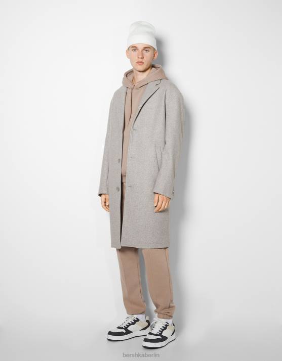grau Bershka Männer Komfortmantel H00J3091