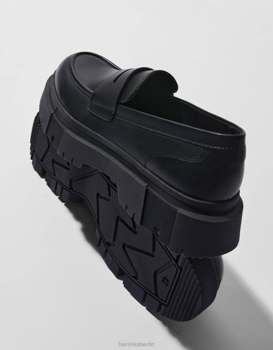 Schwarz Bershka Männer Slipper mit Profilsohle H00J3567