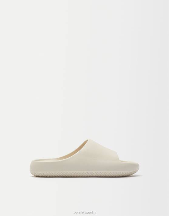 Sand Bershka Männer strukturierte flache Sandalen H00J3450