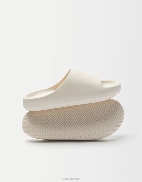 Sand Bershka Männer strukturierte flache Sandalen H00J3563