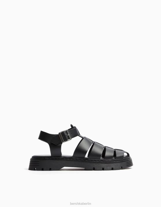 Schwarz Bershka Männer Käfigsandalen H00J3025