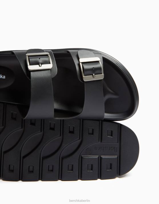 Schwarz Bershka Männer Sandalen mit Schnalle H00J3558