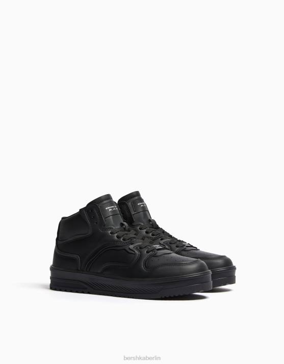Schwarz Bershka Männer Mehrschichtige High-Top-Sneaker H00J3491