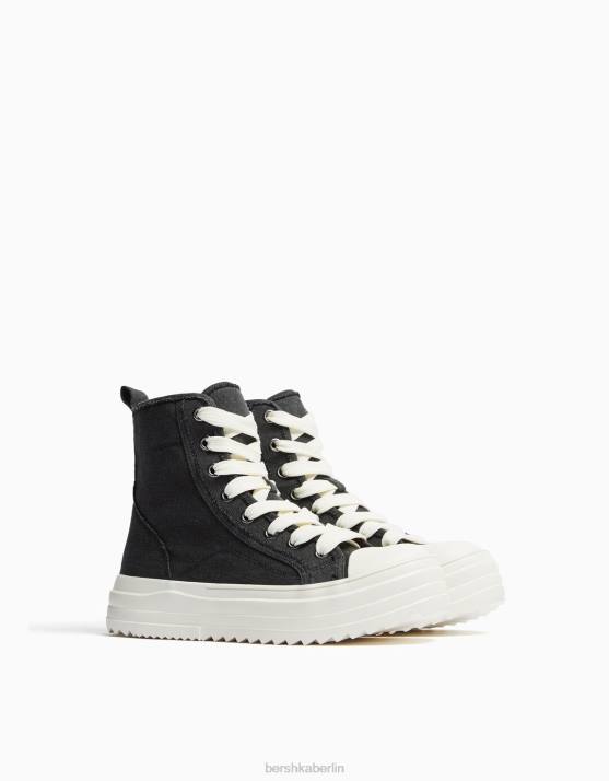 Schwarz Bershka Männer klobige High-Top-Sneaker H00J3504