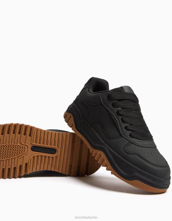 Schwarz Bershka Männer klobige Turnschuhe H00J3495