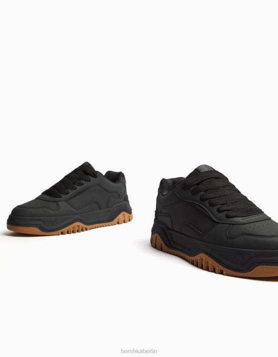 Schwarz Bershka Männer klobige Turnschuhe H00J3495