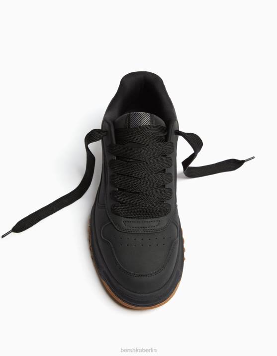 Schwarz Bershka Männer klobige Turnschuhe H00J3498