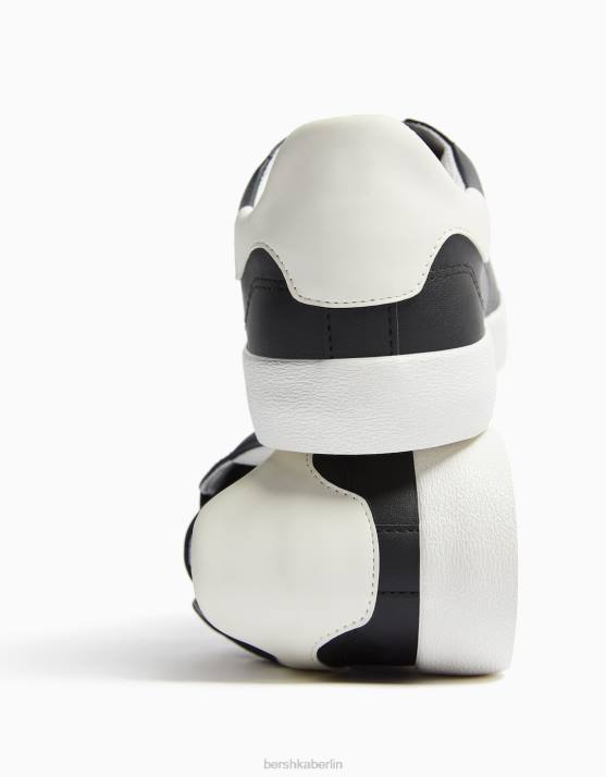 Schwarz Bershka Männer kontrastierende Turnschuhe H00J3482