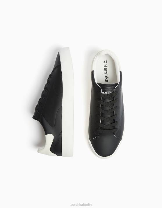 Schwarz Bershka Männer kontrastierende Turnschuhe H00J3482