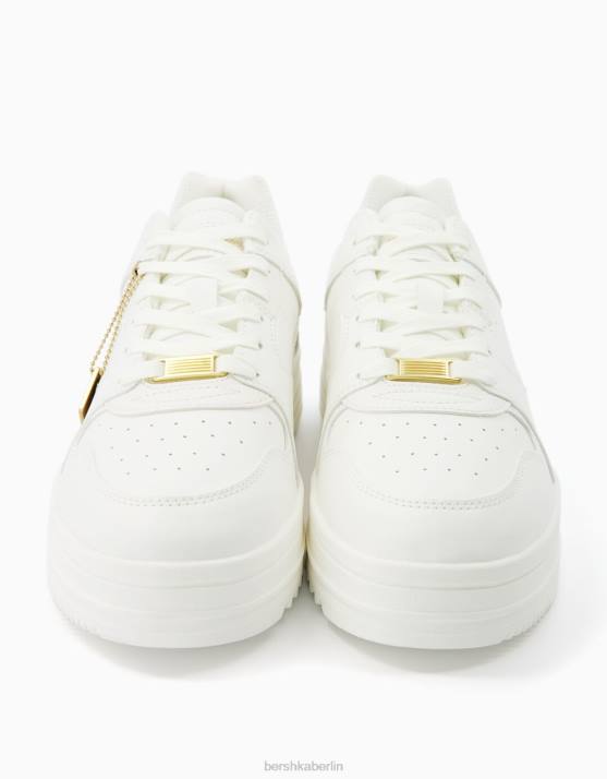 Weiss Bershka Männer Turnschuhe mit Schlüsselanhänger H00J3474