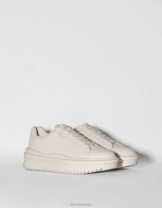 Weiss Bershka Männer Turnschuhe mit dicken Sohlen H00J3499