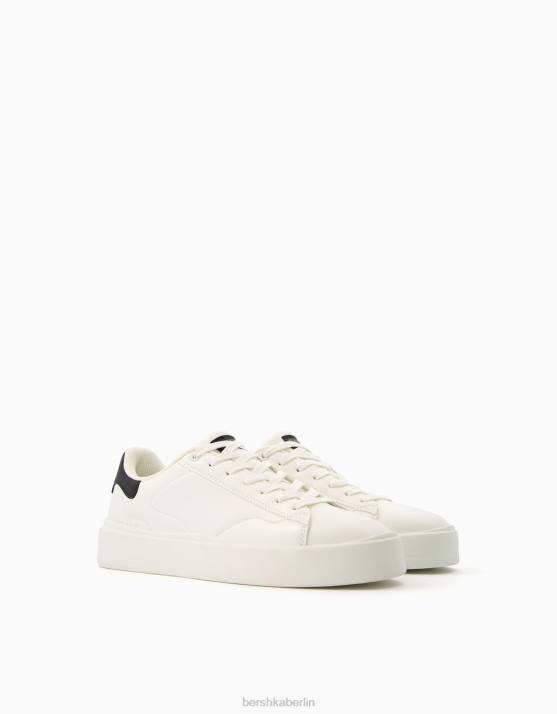 Weiss Bershka Männer kontrastierende Turnschuhe H00J3468