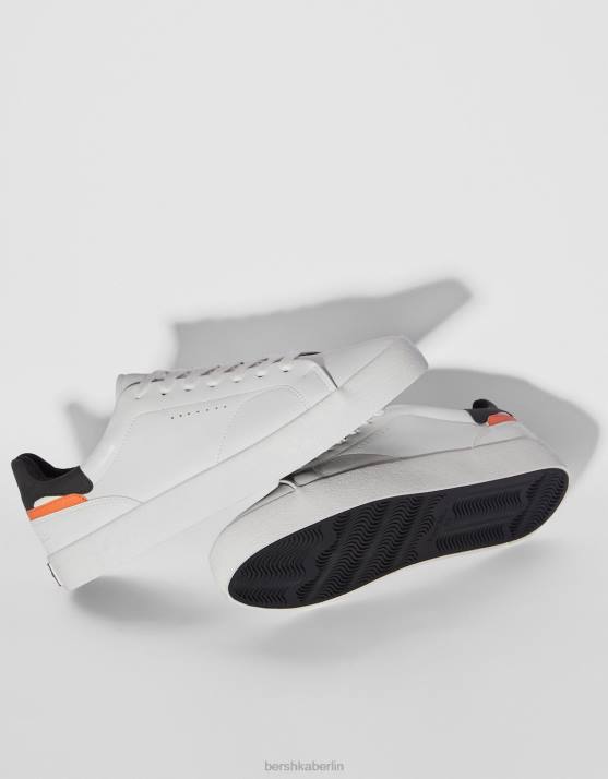 Weiss Bershka Männer kontrastierende Turnschuhe H00J3496