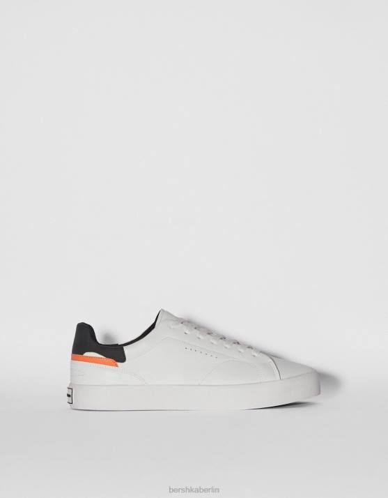 Weiss Bershka Männer kontrastierende Turnschuhe H00J3496