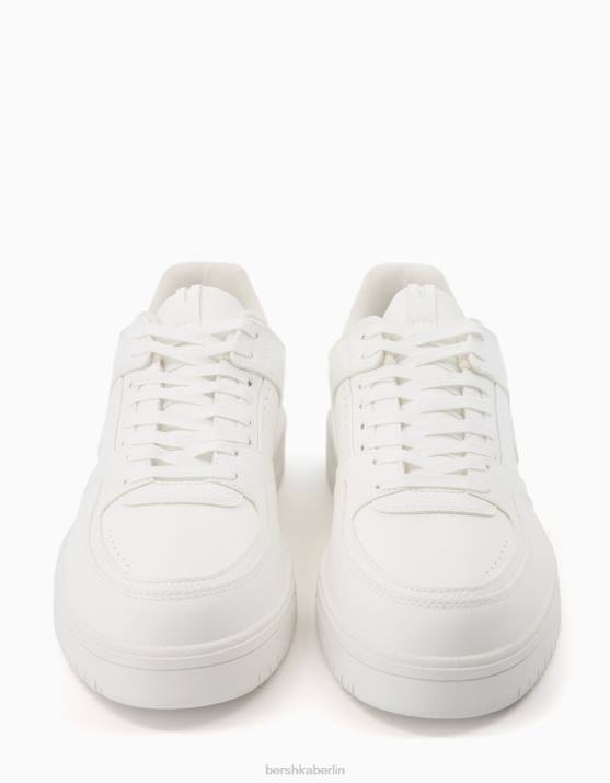 Weiss Bershka Männer mehrschichtige Sneaker H00J3473