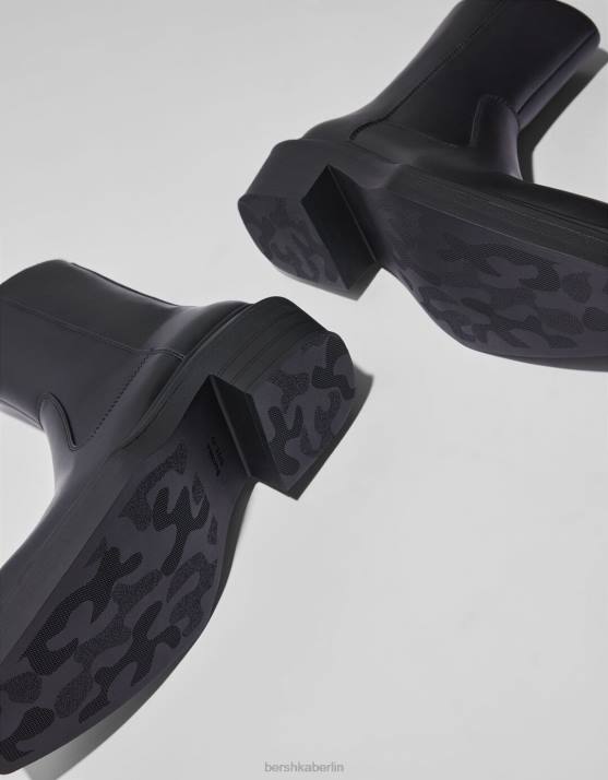 Schwarz Bershka Männer Cowboy-Stiefeletten H00J3578