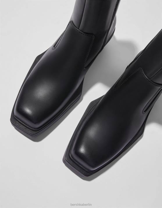 Schwarz Bershka Männer Cowboy-Stiefeletten H00J3578