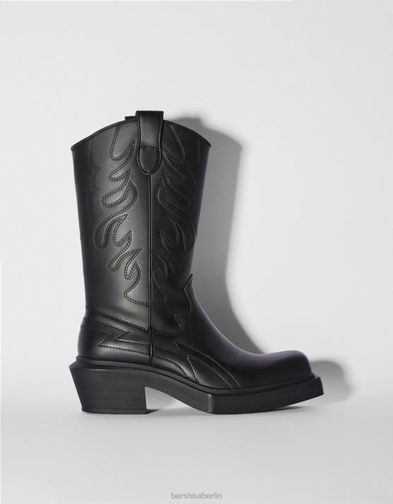 Schwarz Bershka Männer Cowboystiefel H00J3571