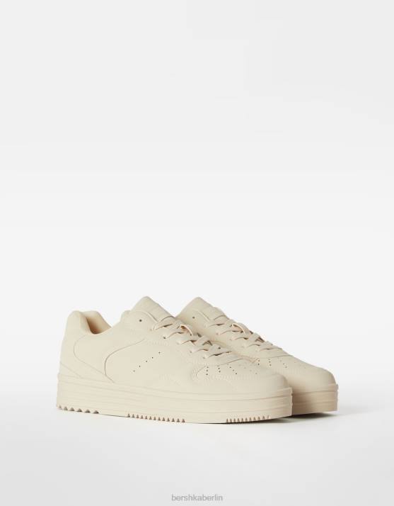 Creme Bershka Männer mehrschichtige Sneaker H00J3465