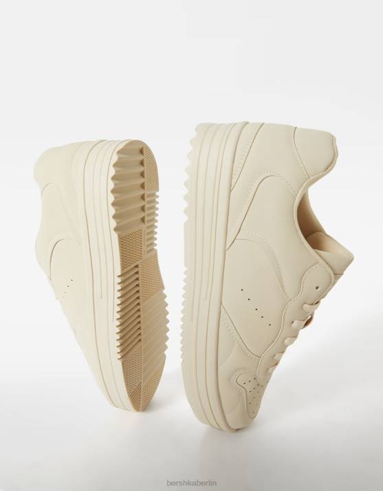 Creme Bershka Männer mehrschichtige Sneaker H00J3465