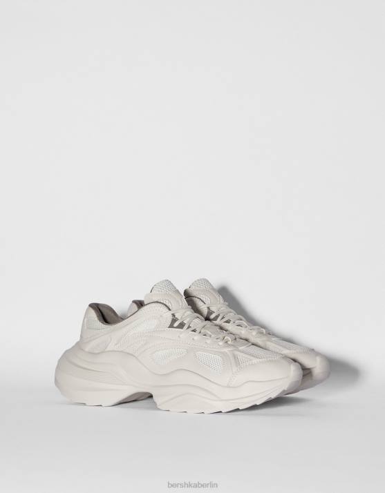 Weiss Bershka Männer Chunky-Sneaker aus kontrastierendem Mesh H00J3511