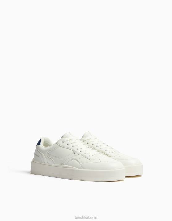Weiss Bershka Männer Sneaker im Retro-Stil H00J3442