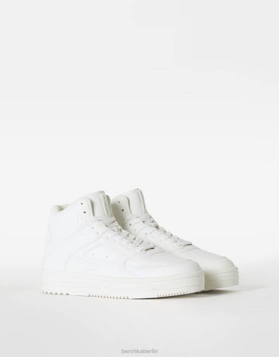 Weiss Bershka Männer hochgeschnittene Turnschuhe H00J3464
